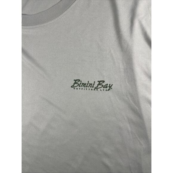Bimini Bay Shirt Mens XXXL Hook M’ Gray GRN Logo Fishing Light Short Sleeve Bass - Picture 6 of 11